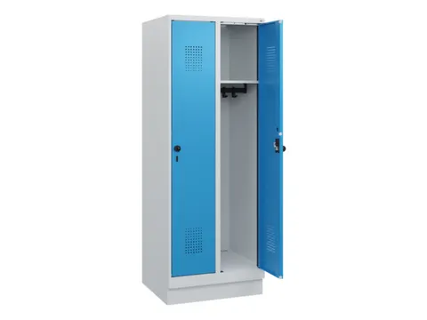 schoollocker,HxBxD 1630x600x500mm,2vak,vak B 300mm,draaigrendel,sokkel