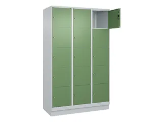 lockerkast,HxBxD 1950x1200x500mm,3x5vakken,vak B 400mm,cil.-slot - 1