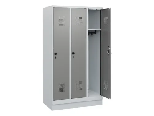 schoollocker,HxBxD 1630x900x500mm,3vak,vak B 300mm,draaigrendel,sokkel