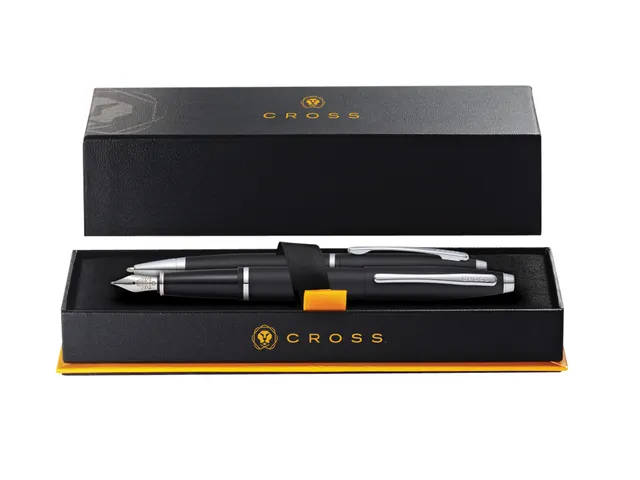 Schrijfset Cross balpen en vulpen Calais medium mat zwart