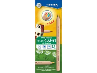 Kleurpotlood LYRA Color Giants Nature vierkleurig set à 12 stuks - 1