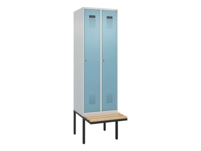 locker met bank,voor scheiding van kleding,HxBxD 2120x600x815mm,2vak