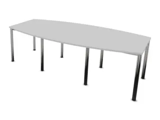 vergadertafel,HxBxD 740x2400x1200mm,vatvormig,MP-lichtgrijs - 1