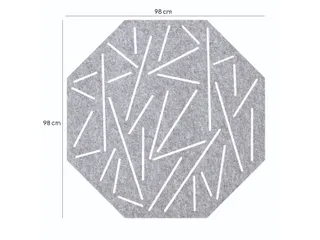 Akoestisch wandpaneel 8-hoek met patroon uitsnede 100x100cm Lichtgrijs - 4
