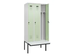 locker met bank,voor scheiding van kleding,HxBxD 2120x900x815mm,3vak