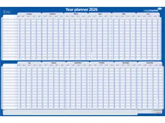 Projectplanner 2026 Legamaster 90x60cm horizontaal gelamineerd Engelst