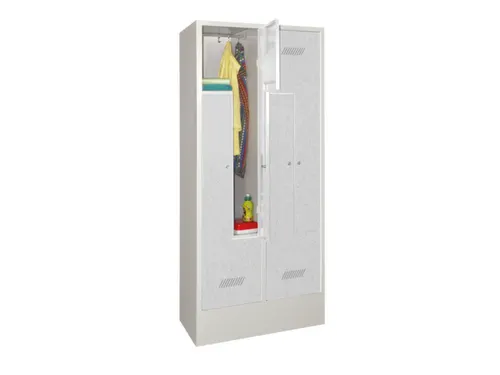 Z-garderobekast,HxBxD 1850x800x500mm,vak B 400mm,RAL7035,front RAL6011