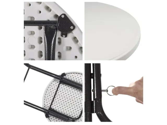 Opvouwbare Statafel Rond Ø 80x110cm Wit