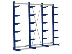 Draagarmstelling 2480x3808x500mm 6etages 880kg/etage Ral5010