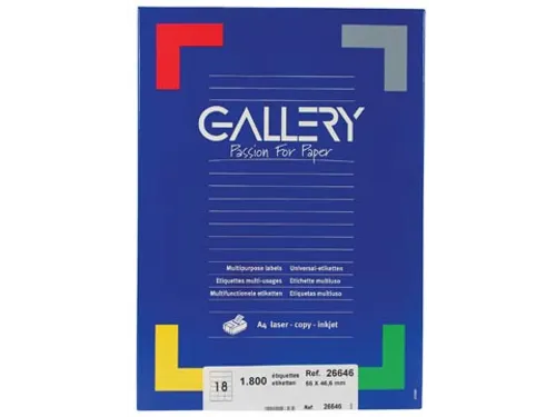 Gallery Witte Etiketten 66x46.6mm Ronde Hoeken