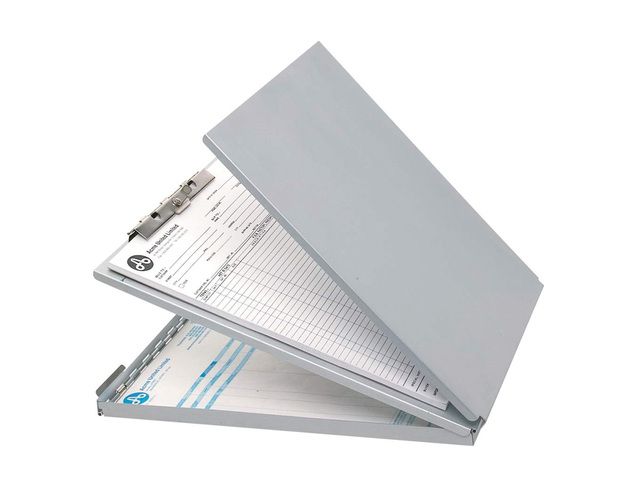 klembord Westcott met opbergvak aluminium A4 (9 inchx 12 inch) geslote | KlembordenShop.be