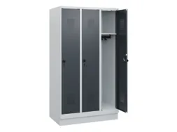 schoollocker,HxBxD 1630x900x500mm,3vak,vak B 300mm,draaigrendel,sokkel