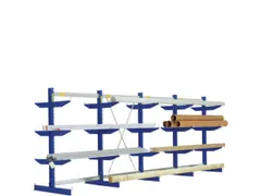 Draagarmstelling 1980x4305x900mm 2x5etages 1100kg/etage Ral5010