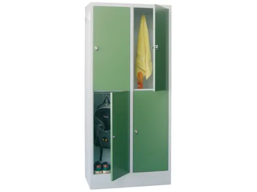 lockerkast,HxBxD 1850x800x500mm,2x2vakken,RAL7035,front RAL7035
