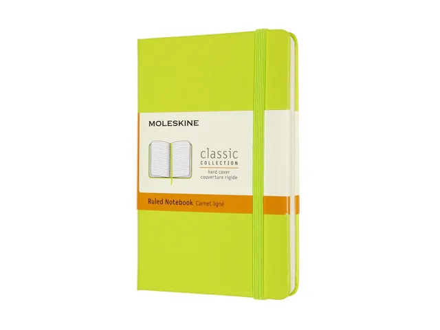 Notitieboek Moleskine pocket 90x140mm lijn hard cover lemon green