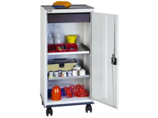 Materiaalkast 1100x500x500mm 2legborden Uitschuifbaar 1lade Ral7035 - 1