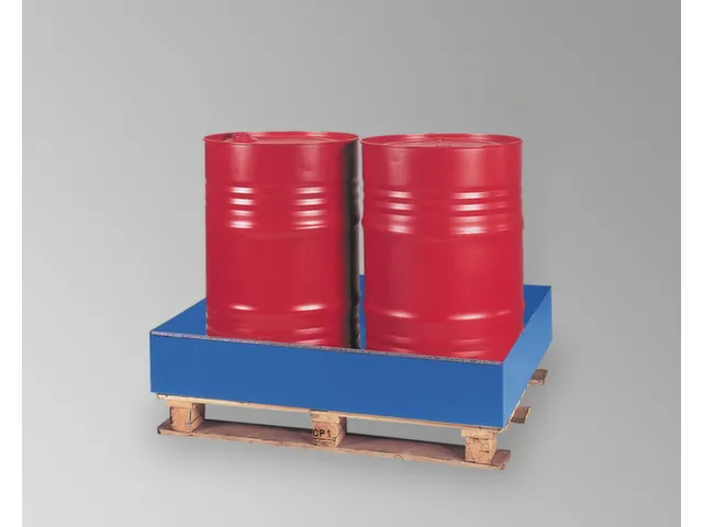 Palletopzetbak 2x 200l Opvangvol. 210l Staal 240x 1250x 820mm Ral 5015