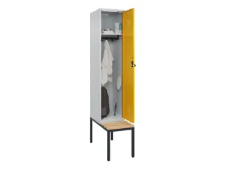 locker met bank,HxBxD 2120x400x815mm,1vak,vak B 400mm,draaigrendel - 1
