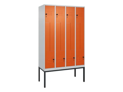 Z-garderobekast,HxBxD 2120x1200x500mm,vak B 150/300mm,draaigrendel