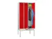 Armoire vestiaire avec banc,RAL7035,face avant RAL3000