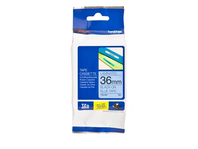 Labeltape Brother P-touch TZe-561 standaard 36mm zwart op blauw
