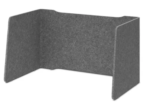 geluidabsorberende tafelscheidingswand,HxBxD 600x1140x650mm,wand vilt