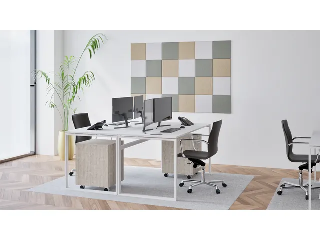 Akoestische PET-vilt wandtegels 30x30cm Combi Beige 24 Stuks