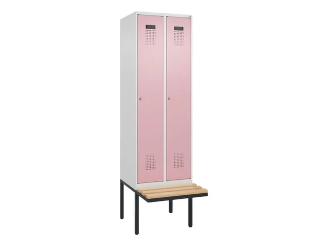 locker met bank,voor scheiding van kleding,HxBxD 2120x600x815mm,2vak