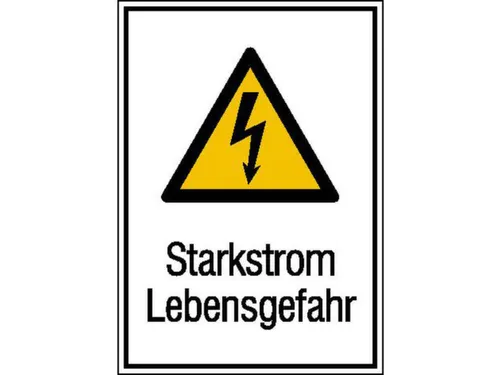 waarschuwings-combibord,Sterkstroom levensgevaar,hard PVC