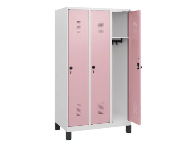 schoollocker,HxBxD 1630x900x500mm,3vak,vak B 300mm,draaigrendel,voeten