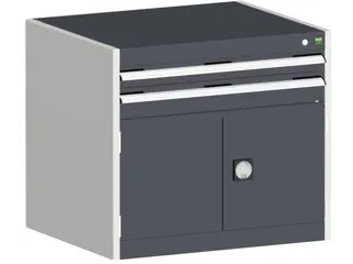 ladekast HxBxD 700x800x525mm 2laden RAL7035 front RAL7016 - 2