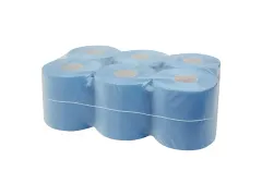 Midi Poetspapier rol 2-laags cellulose blauw verlijmd 6 Rol