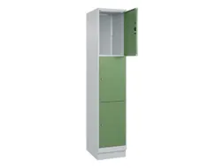 lockerkast,HxBxD 1950x400x500mm,1x3vakken,vak B 400mm,cil.-slot,sokkel