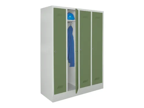 locker,HxBxD 1850x1200x500mm,4vak,vak B 300mm,RAL7035,front RAL6011