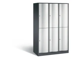 lockerkast cil.slot 1950x1150x540mm 3x2 vakken RAL7021 front RAL7035 - 1