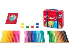 Viltstiften Faber-Castell Connector in reiskoffer, inhoud 46 stuks