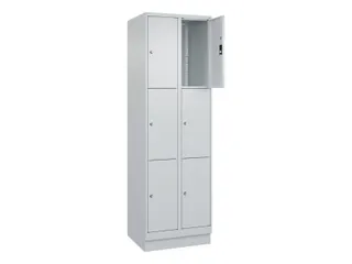 lockerkast,HxBxD 1950x600x500mm,2x3vakken,vak B 300mm,cil.-slot,sokkel - 1