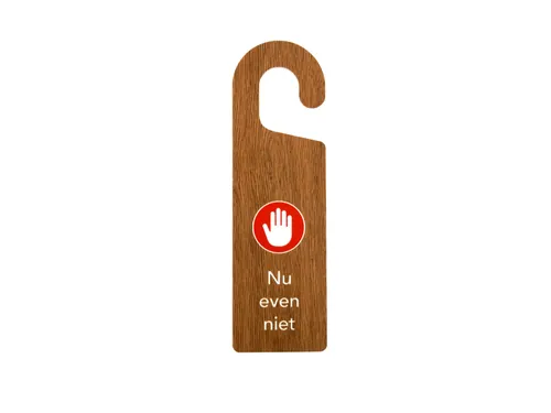 Kunststof deurhanger 250x75mm Voel je welkom - Nu even niet Houtlook