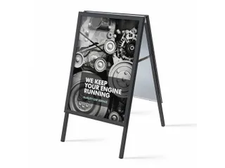 Stoepbord A1 Design Zwart Rechte Hoeken 32mm