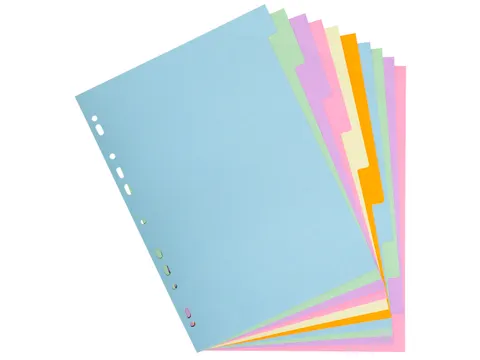 Tabblad karton 180g Forever 10-delig A4 Pastel Assorti