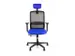 Chaise de bureau Linea Tekna 01/PT noir/bleu avec accoudoirs 3D