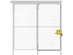 Porte coulissante pour protection machine grillagée hauteur de la por