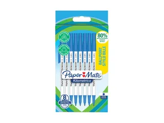 Balpen Paper Mate Kilometrico Recycled medium blauw blister à 8 stuks - 1