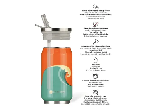 Thermosbeker Les Artistes Paris blik 280ml Wave met rietje