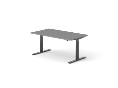 Elektrisch ihv bureau,HxBxD 650-1310x1600x900mm,blad donkergrijs