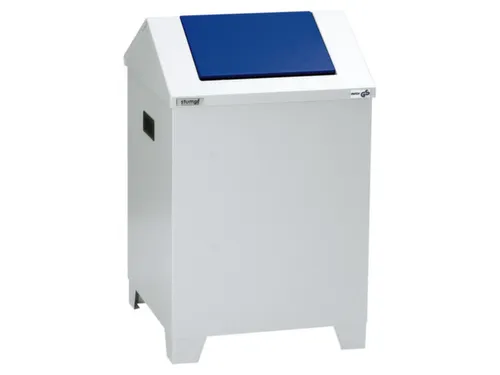 afvalverzamelaar zelfblussend 73 liter deksel staal RAL5010