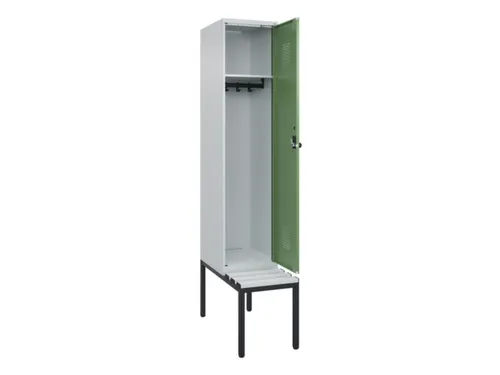 locker met bank,HxBxD 2120x400x815mm,1vak,vak B 400mm,draaigrendel