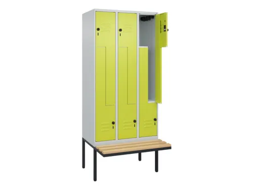 Z-garderobekast,HxBxD 2120x900x815mm,6vak,vak B 300mm,draaigrendel