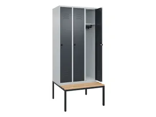 Dekenkist Classic+ 3 vakken 30cm 212x90x81.5cm Lichtgrijs/Antraciet - 2