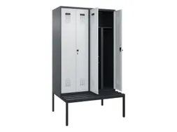 PBM-locker met bank,HxBxD 2120x1200x815mm,4vak,vak B 300mm